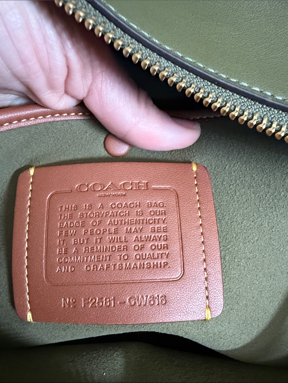 COACH Olive Green Soft Empire Carryall 40 - Picture 9 of 10